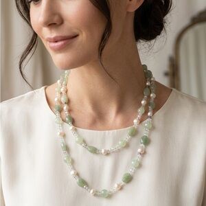 Zoe B. 48" Semi-Precious Stone & Pearl Necklace - 14K Gold